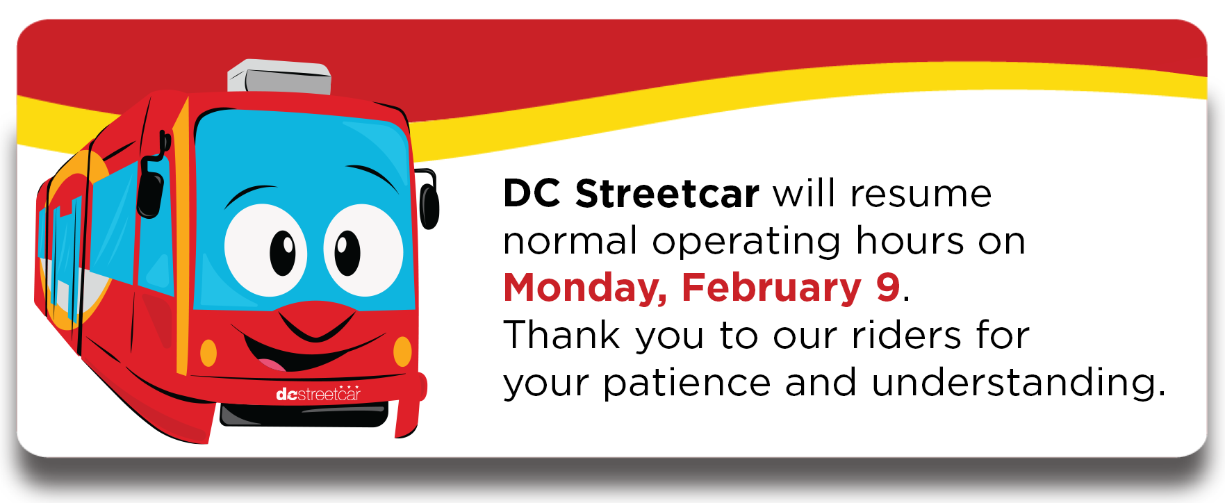 DC Streetcar Service Alert
